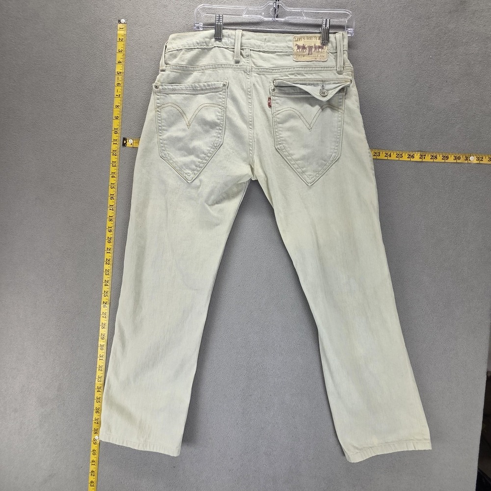 Vintage Levis 504 Jeans Mens Beige Straight Engineered Flap Pocket Fits‎ 31x27